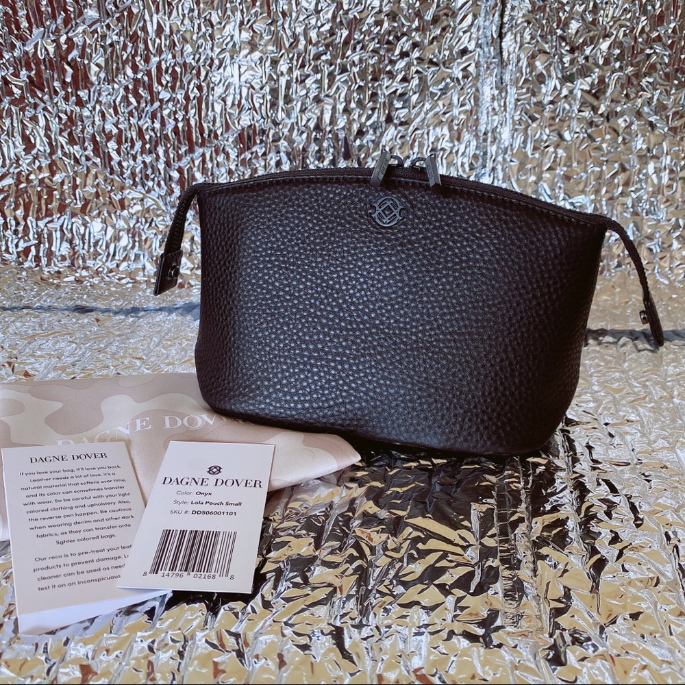 Dagne Dover small Lola Pouch Color: Onyx Leather
